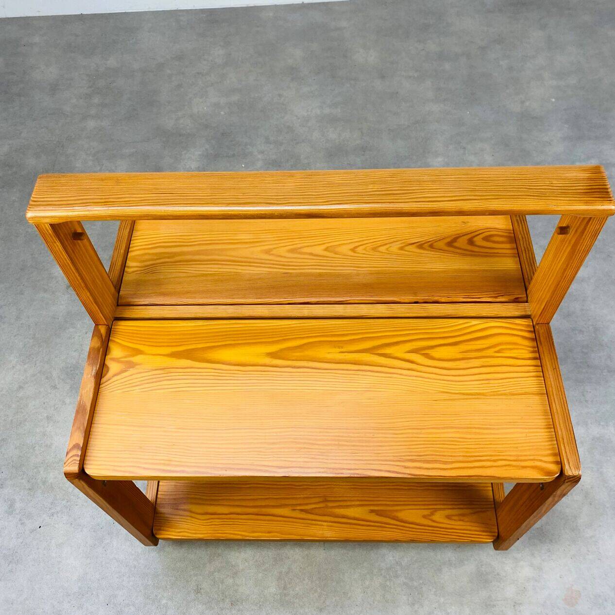 Scandinavian pine side table from the 1970s, foldable.