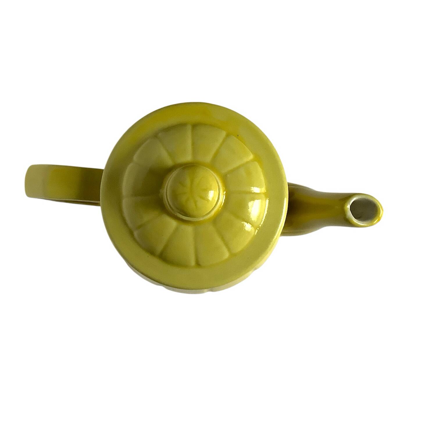 Vintage yellow ceramic teapot