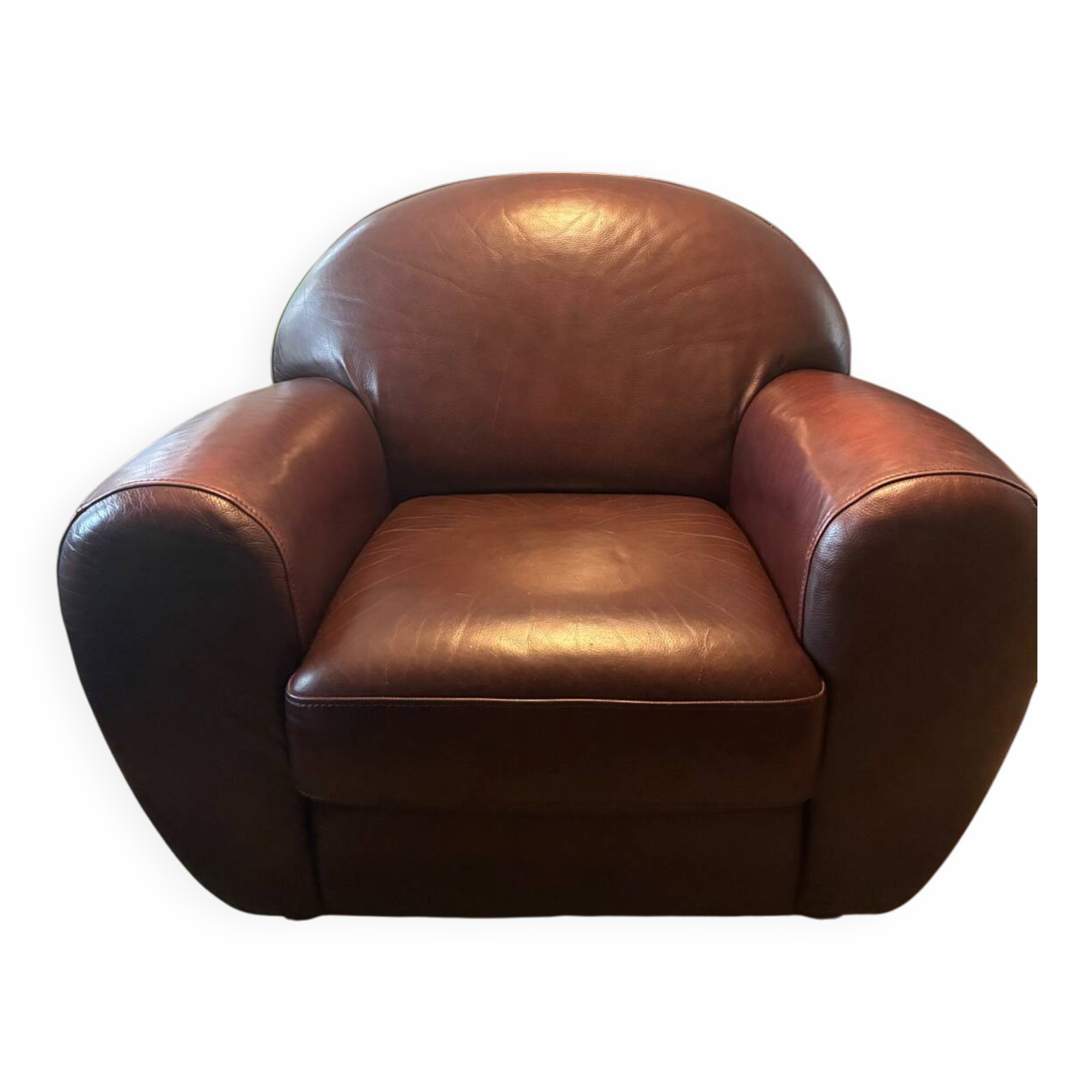 Fauteuil club en cuir steiner