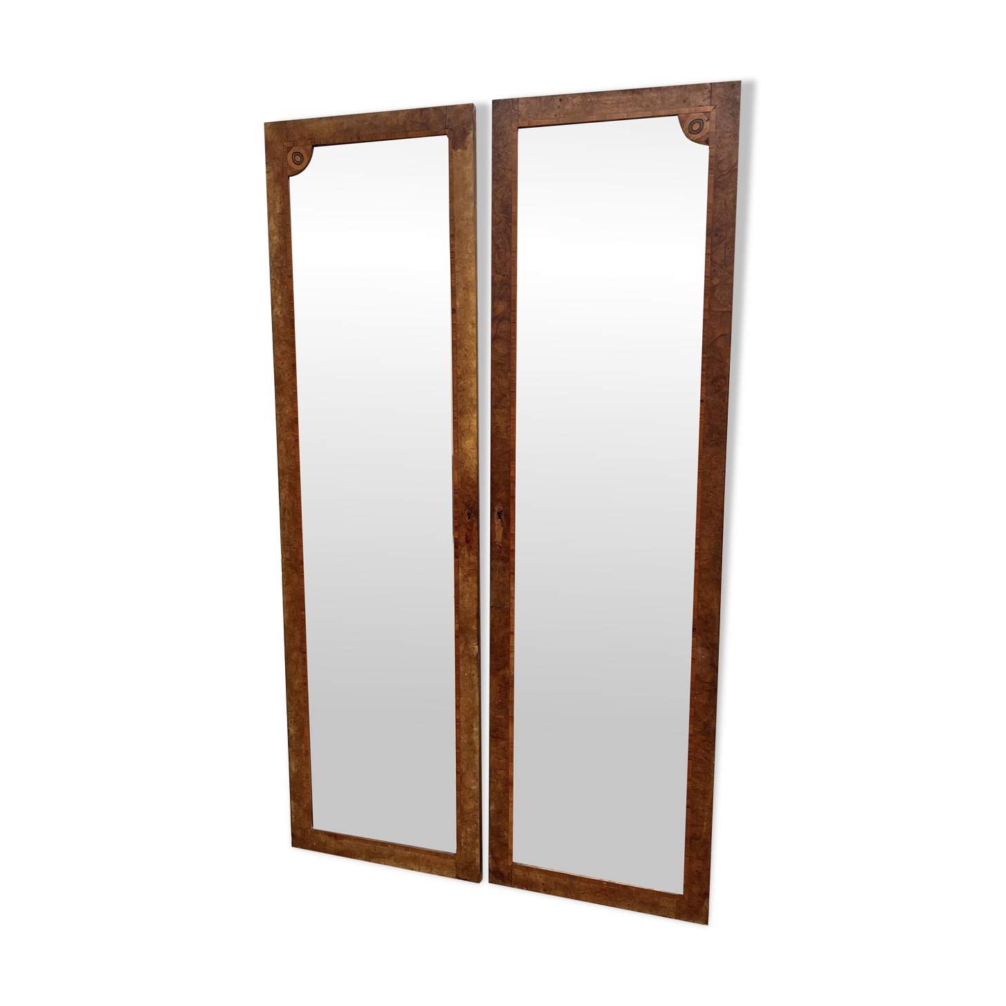 Pair of antique Art Deco mirror doors