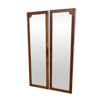 Pair of antique Art Deco mirror doors