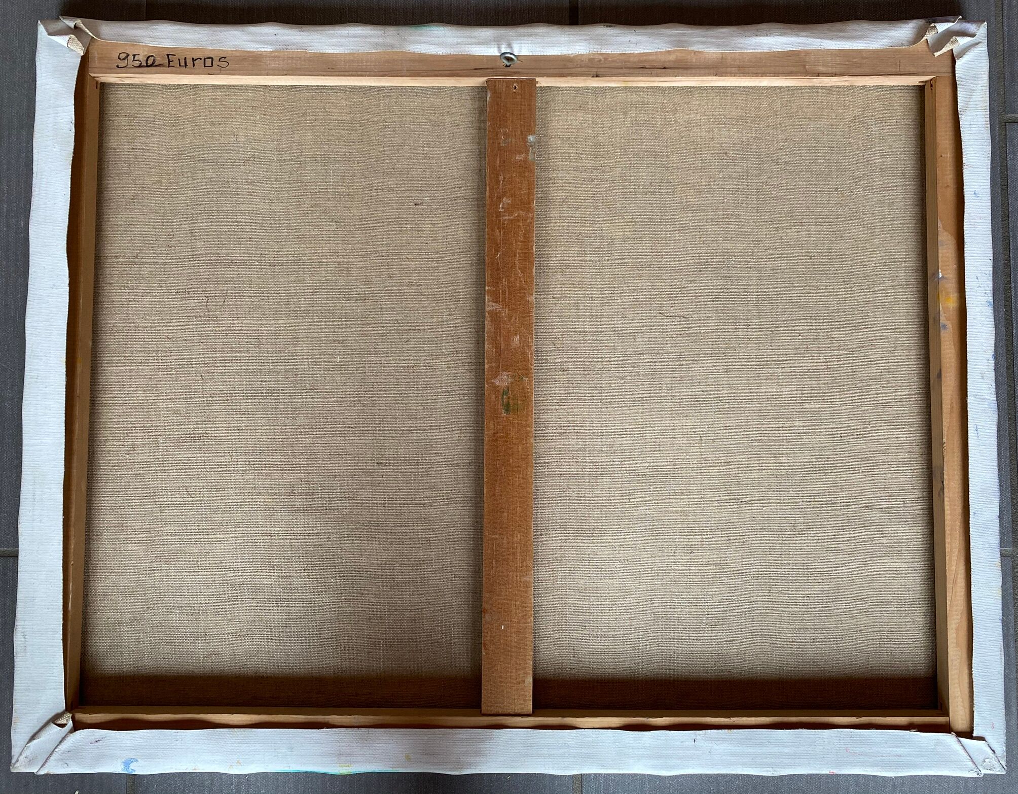 Ancient painting, winter landscape in Auvergne, signed, 20th century