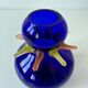 Art vase in blown glass by Jiří Šuhájek – Cobalt blue and applications a