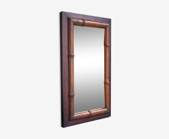 Miroir vintage, miroir bois, miroir bambou | Selency