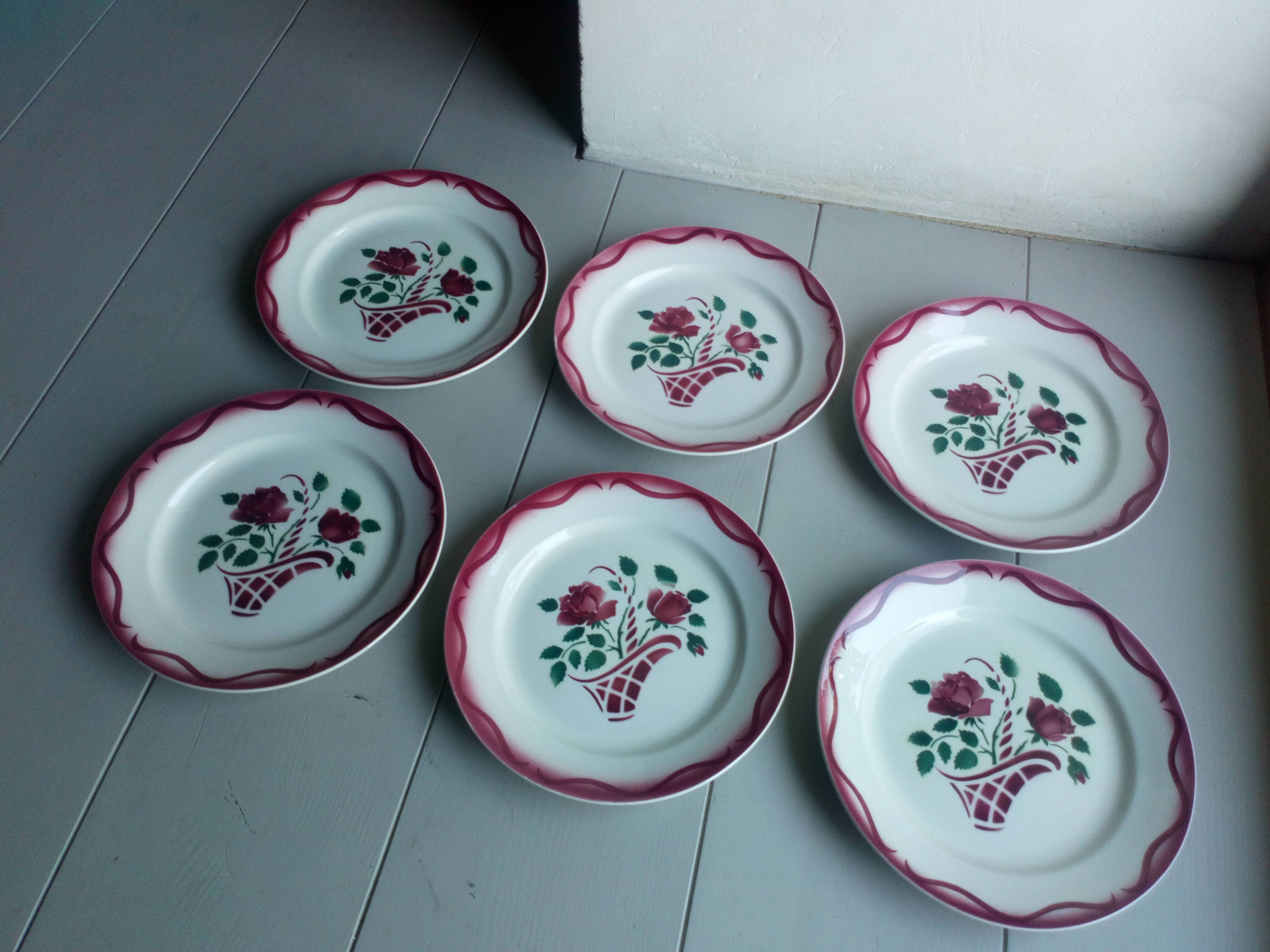 6 Lunéville flat plates, Model "Mireille" 1960