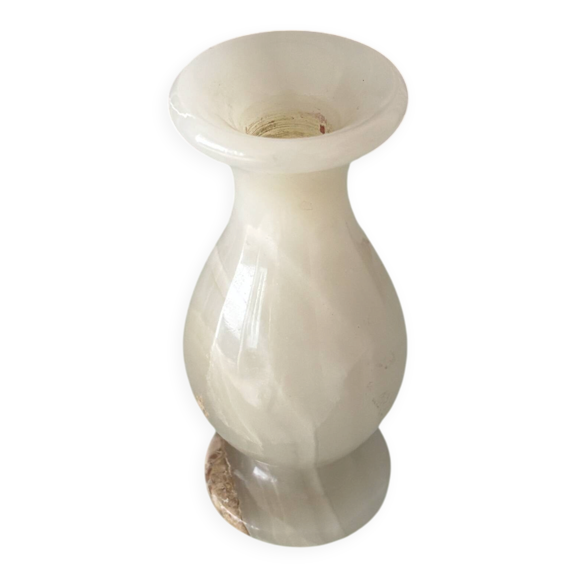 Vintage Alabaster Bud Vase – Cream Stone