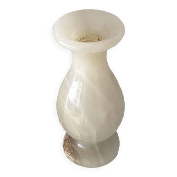 Vintage Alabaster Bud Vase – Cream Stone