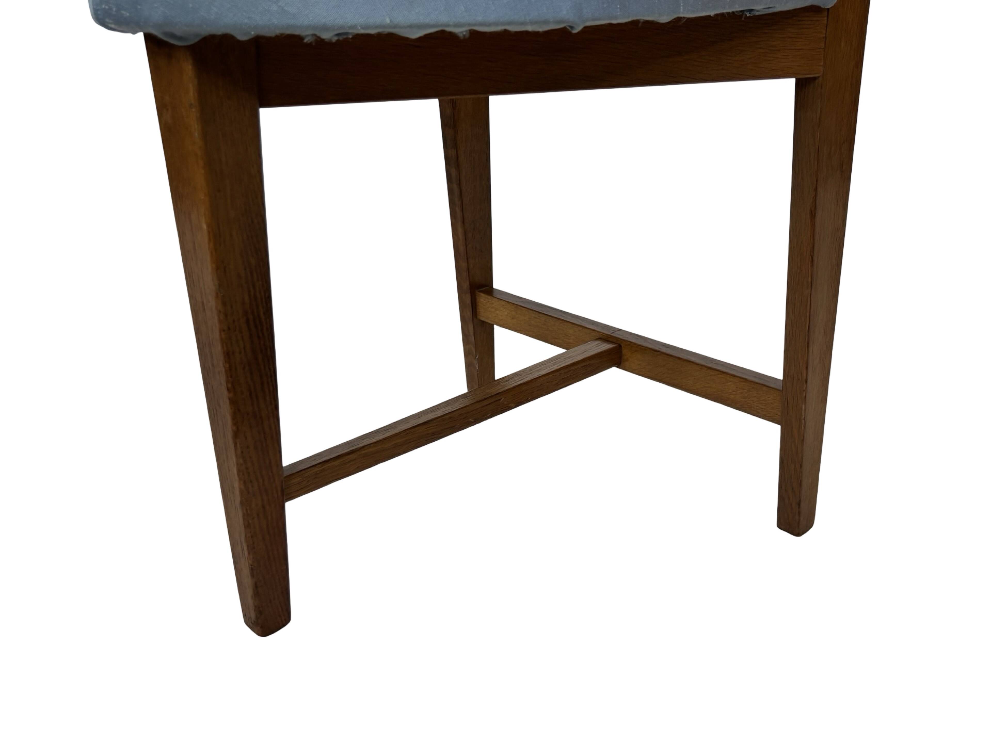 Vintage rare three-legged dining chair 1960s oak heart chair