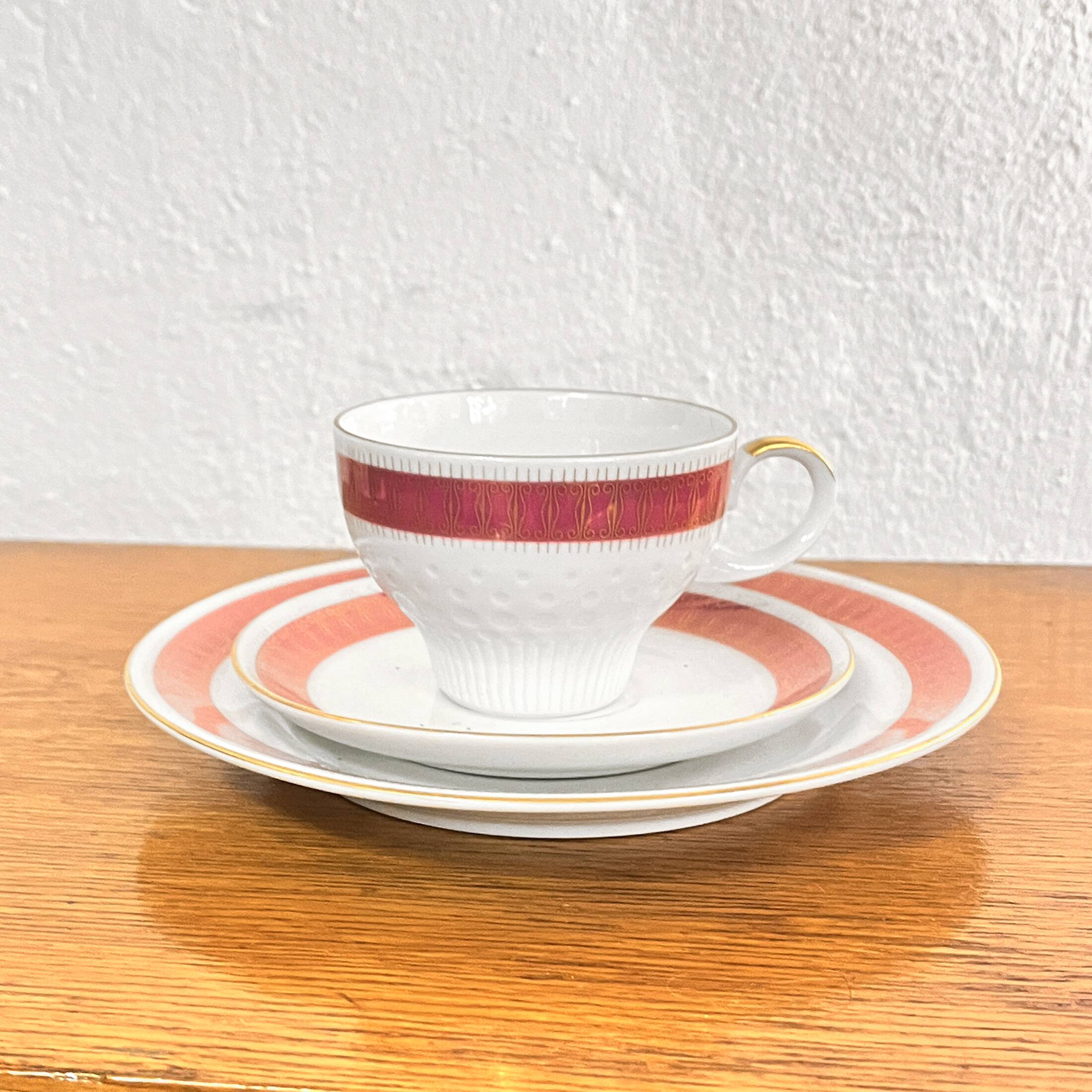 Trio, breakfast set, New Look, Kahla Volkstedt, Germany 1960s.