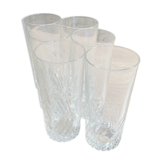 Set of 6 large glasses water / soda / aperitif ~15cm