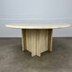 Round travertine coffee table