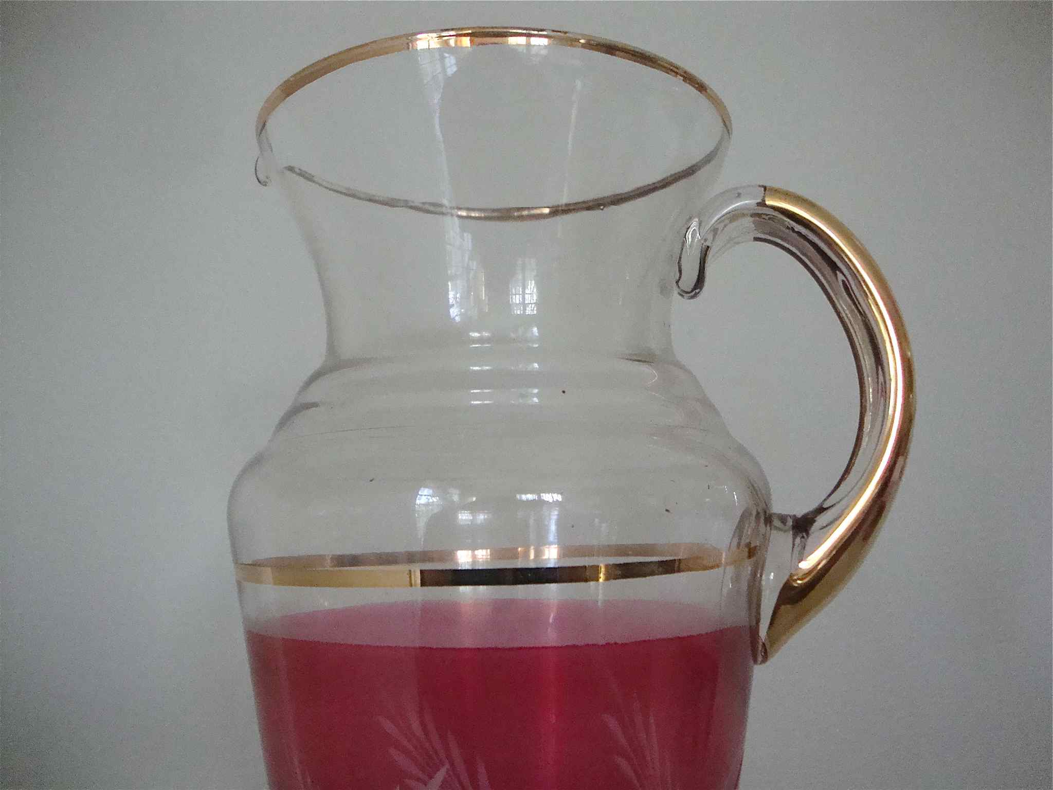Large blown glass carafe vase