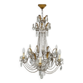 Antique crystal chandelier with floral details 1910