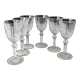 Set of 6 Large Red Wine Glasses. Bohemian Crystal. Diamond-tipped.