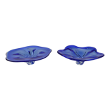 Set of 2 Art Glass Bowls by Josef Hospodka for Chribska Glassworks, 1960's