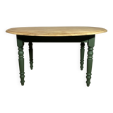 Table en Bois - Ovale - Bois brut et pied Vert