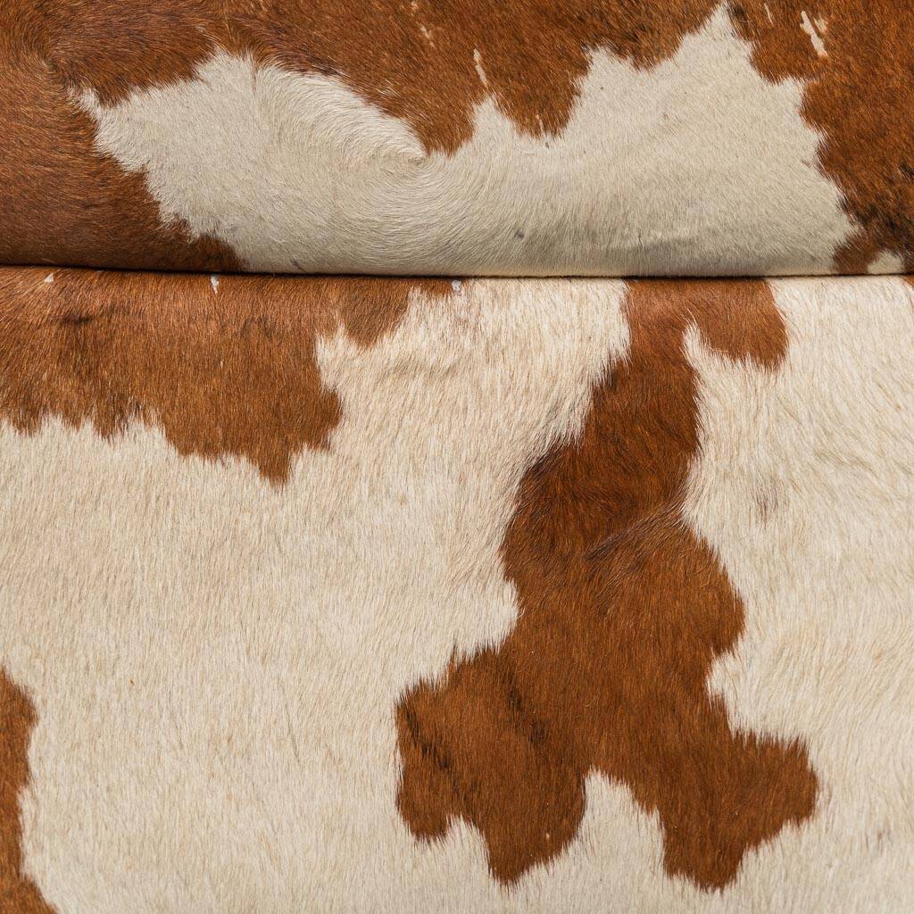 Poltrona vintage in cavallino e tessuto bianco anni ’70 modernariato