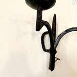 Wrought iron wall light with 2 lights