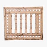 Old Burmese teak railing panel with original ecru patina
