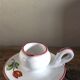 Vintage pink and green tulip ceramic candlestick rat.