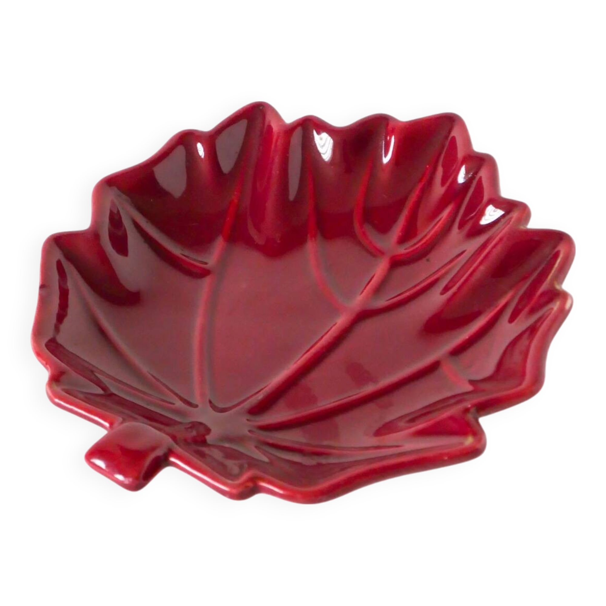 Ceramic leaf tray, Bordeaux, 1970