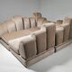 Beige mohair velvet sectional sofa by Hans Hopfer, Roche Bobois.