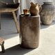 Table d'appoint en bois pétrifié brune H46 D29 - 3338