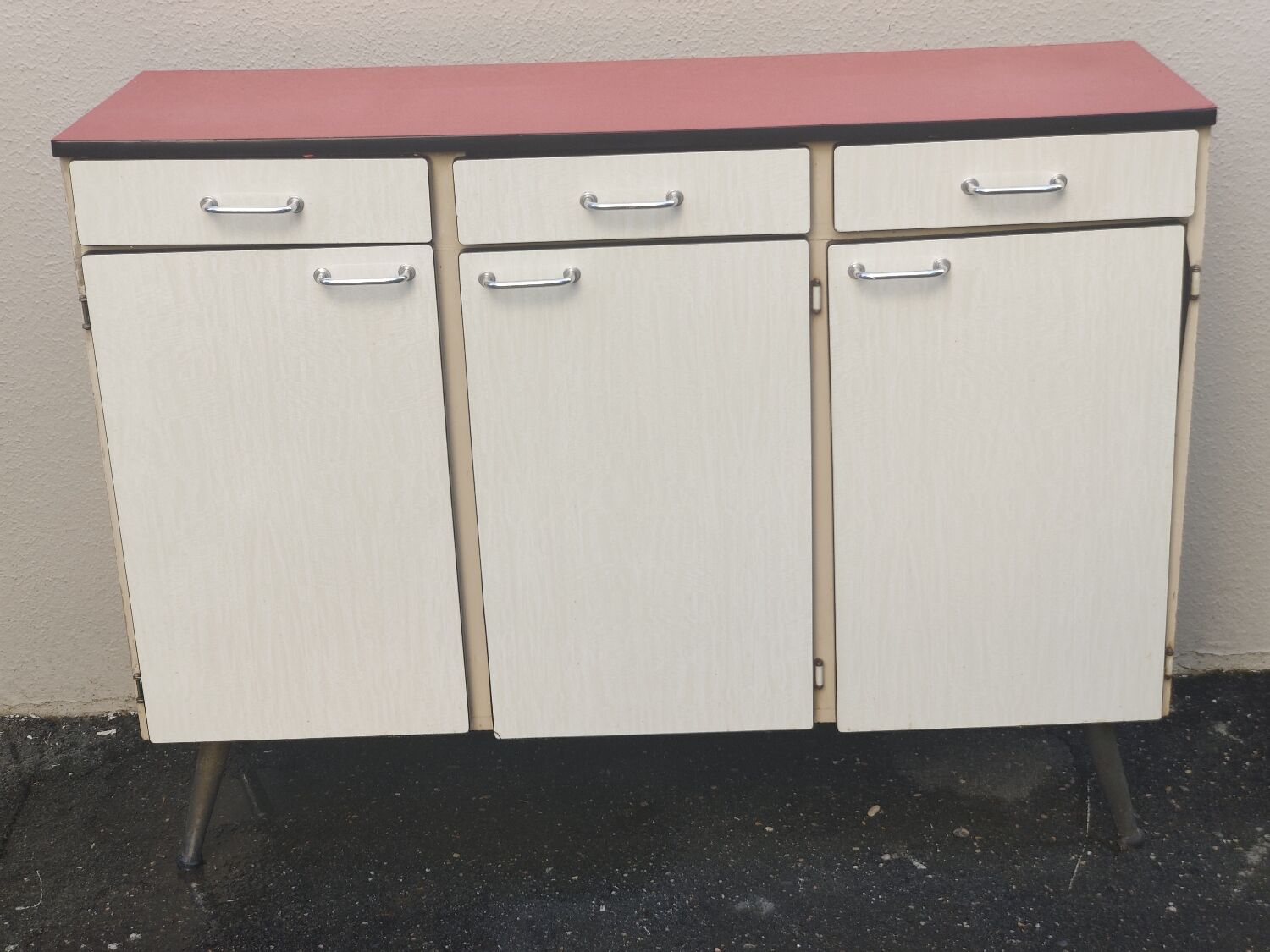 Red formica sideboard
