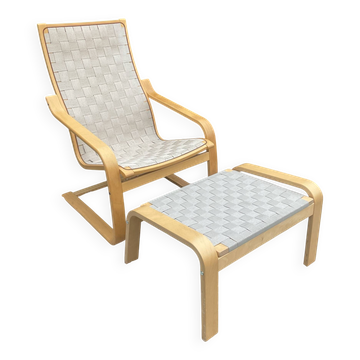 Ensemble fauteuil et repose -pieds par Noboru Nakamura pour IKEA 