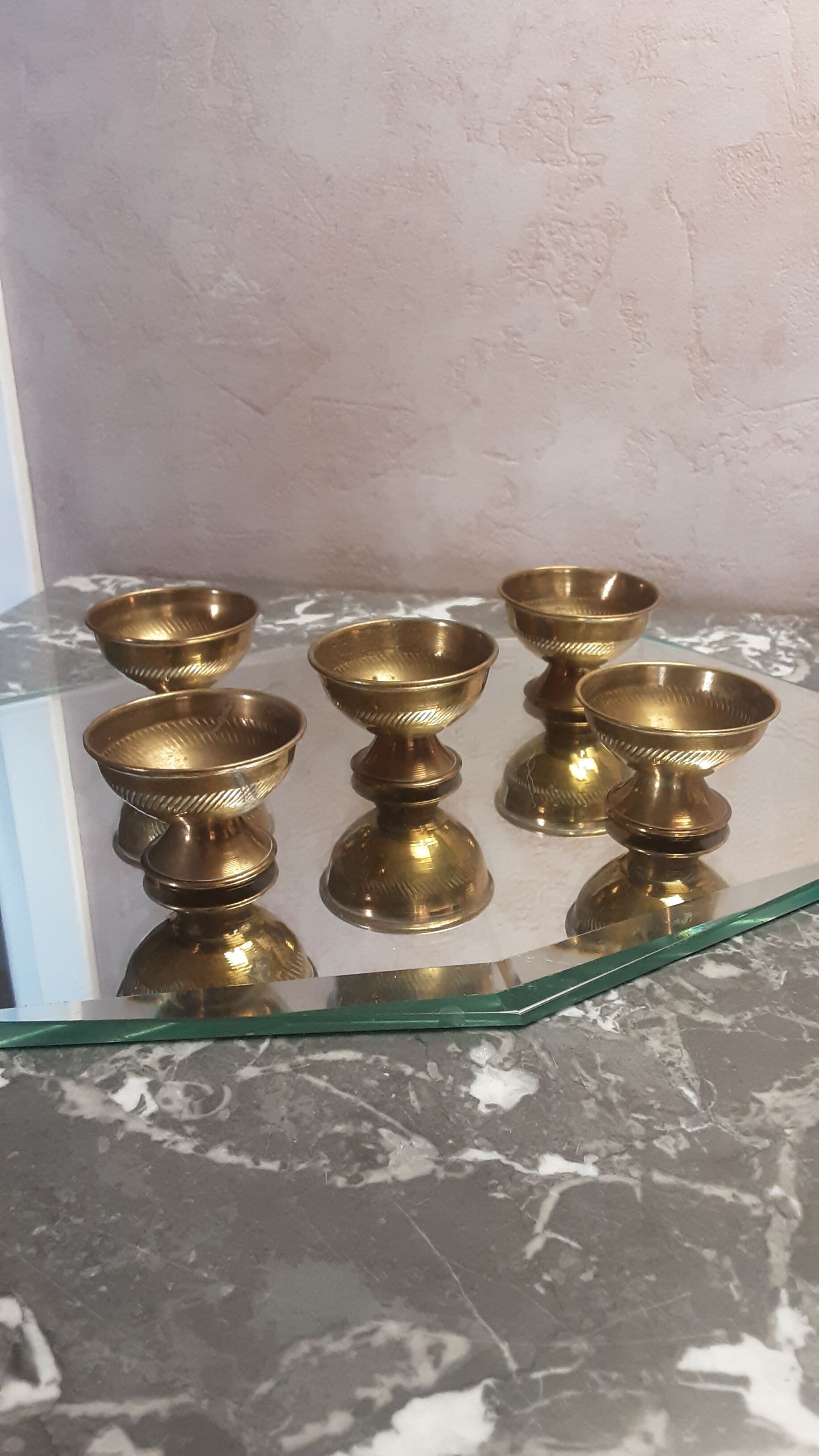 Small brass glasses - vintage