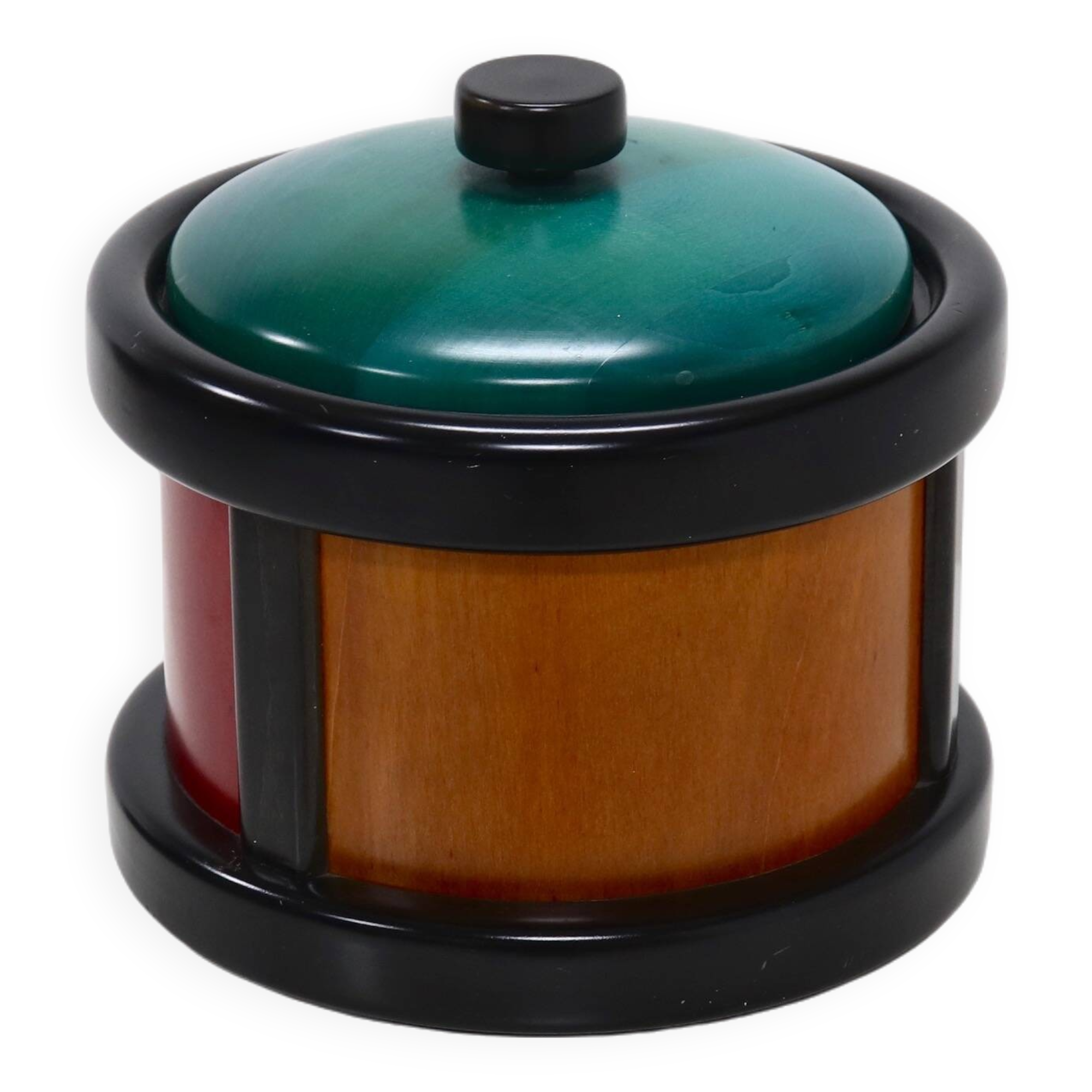 Postmodern Italian Wooden Ice Bucket by Pietro Manzoni 1980s