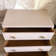 Vintage chest of drawers revisited in old powder pink