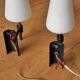 Pair opaline and brass wall lamps 50s