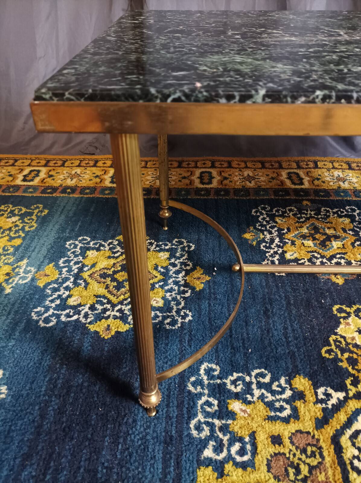 1960 brass and marble coffee table