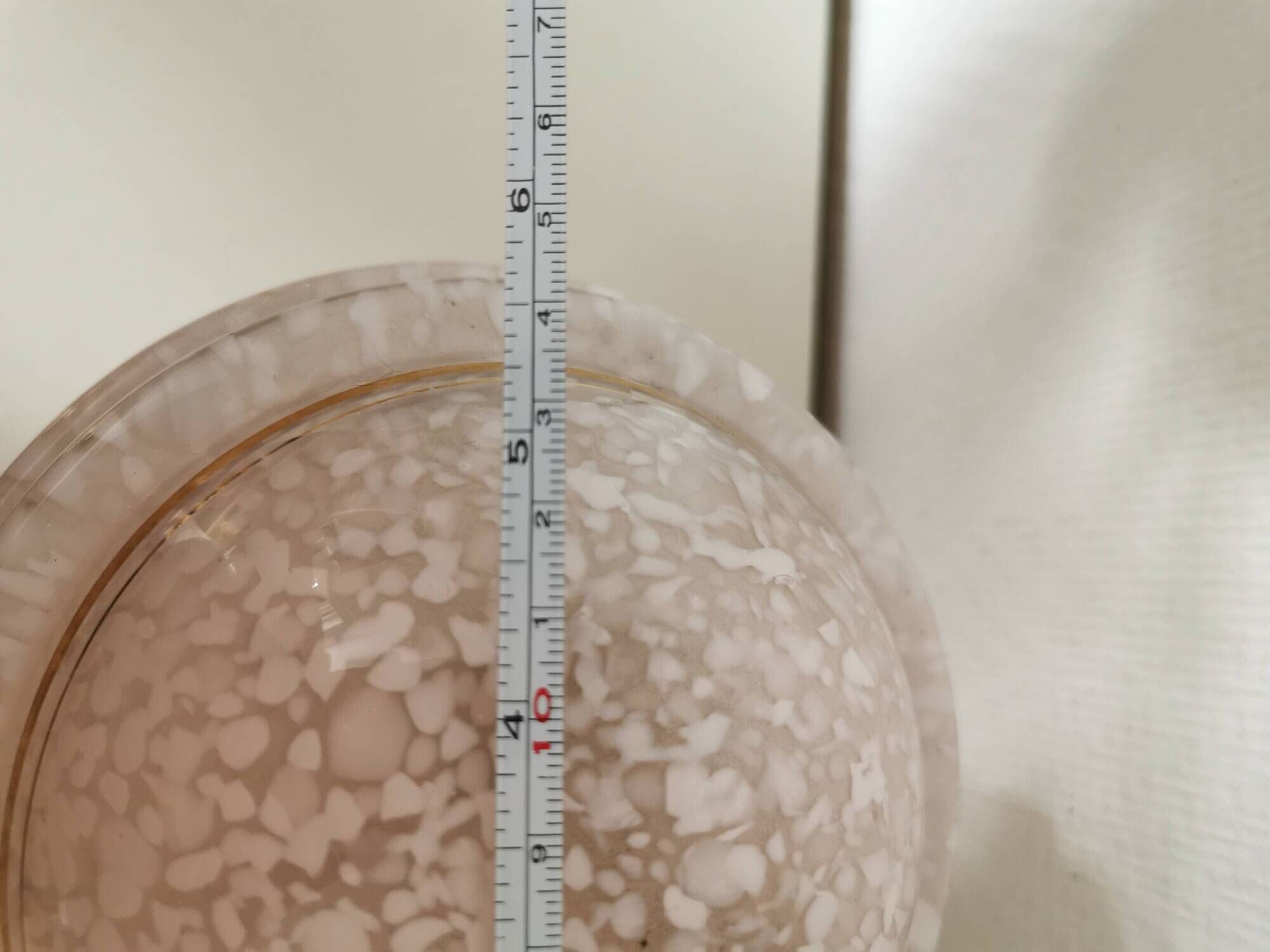 ball pendant light, art deco, in clichy glass, pink and gold, from the 30s