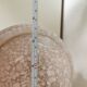 ball pendant light, art deco, in clichy glass, pink and gold, from the 30s