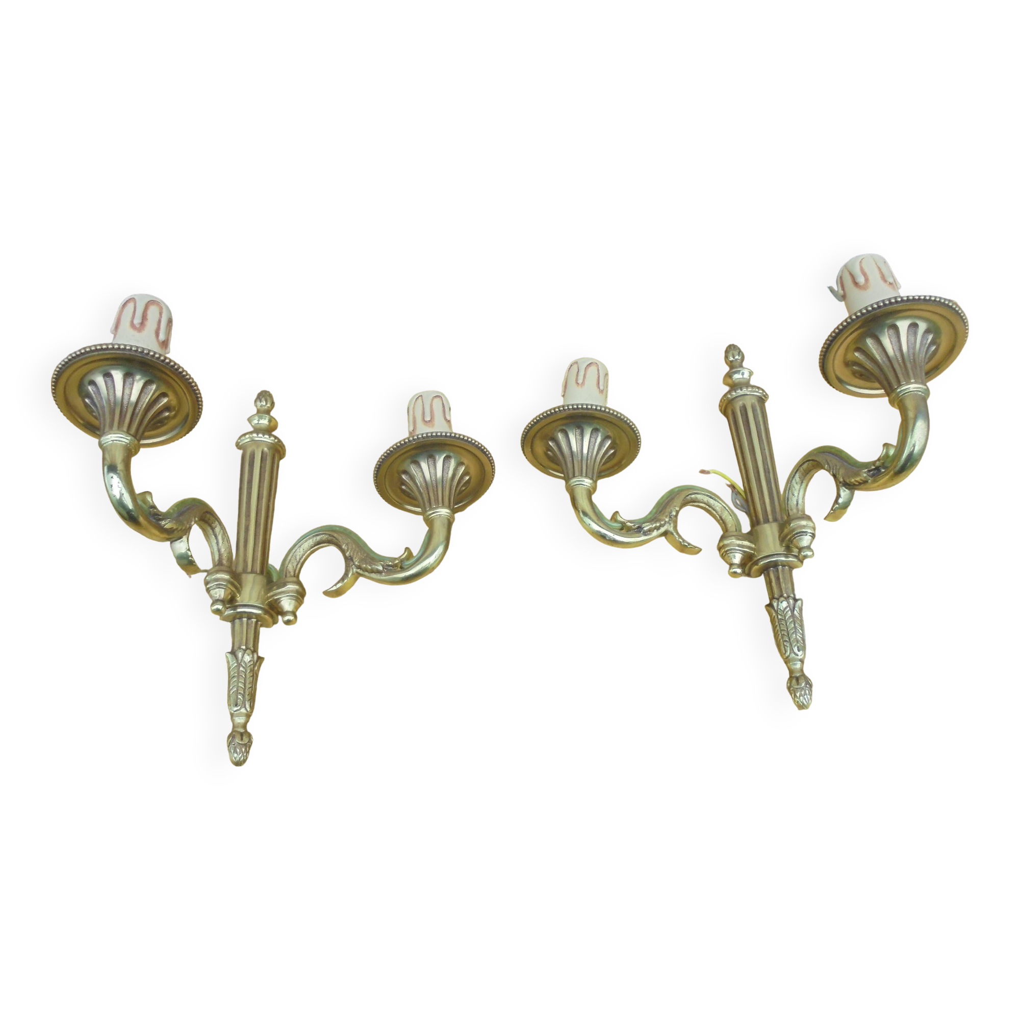Pair of Louis XVI Style Bronze Sconces
