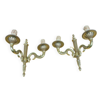 Paire d'Appliques en Bronze Style Louis XVI