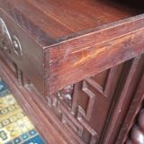 Large Louis XIII bookcase in solid oak
