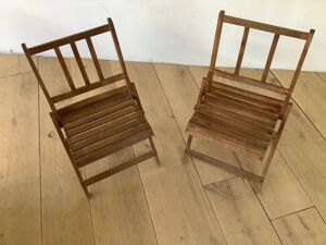 paire de chaises pliantes enfant vintage