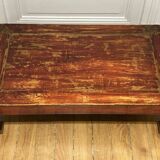 Chinese scholar's table forming a low table or bed end in stained elm
