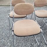 6 vintage office chairs chrome foot top fabrics