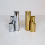 Modern Swedish candle holders in brass and steel, Englesson, Sweden, 1970s