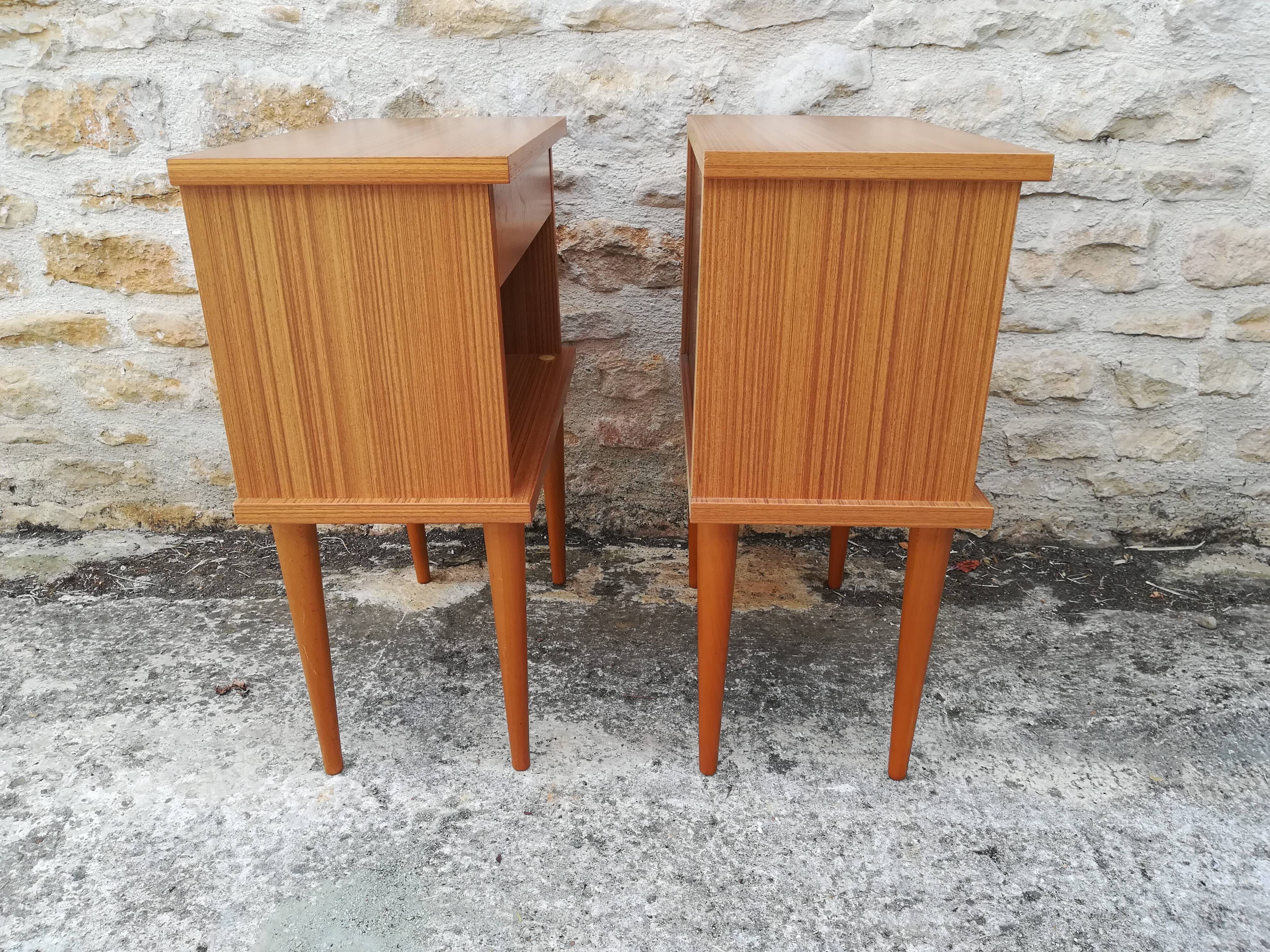 Teak bedside tables