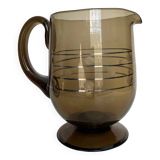 Art deco pitcher in smoked glass