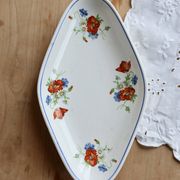 Ravier antique faience Salins - Poppy model