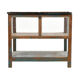 Display case in patinated wood
