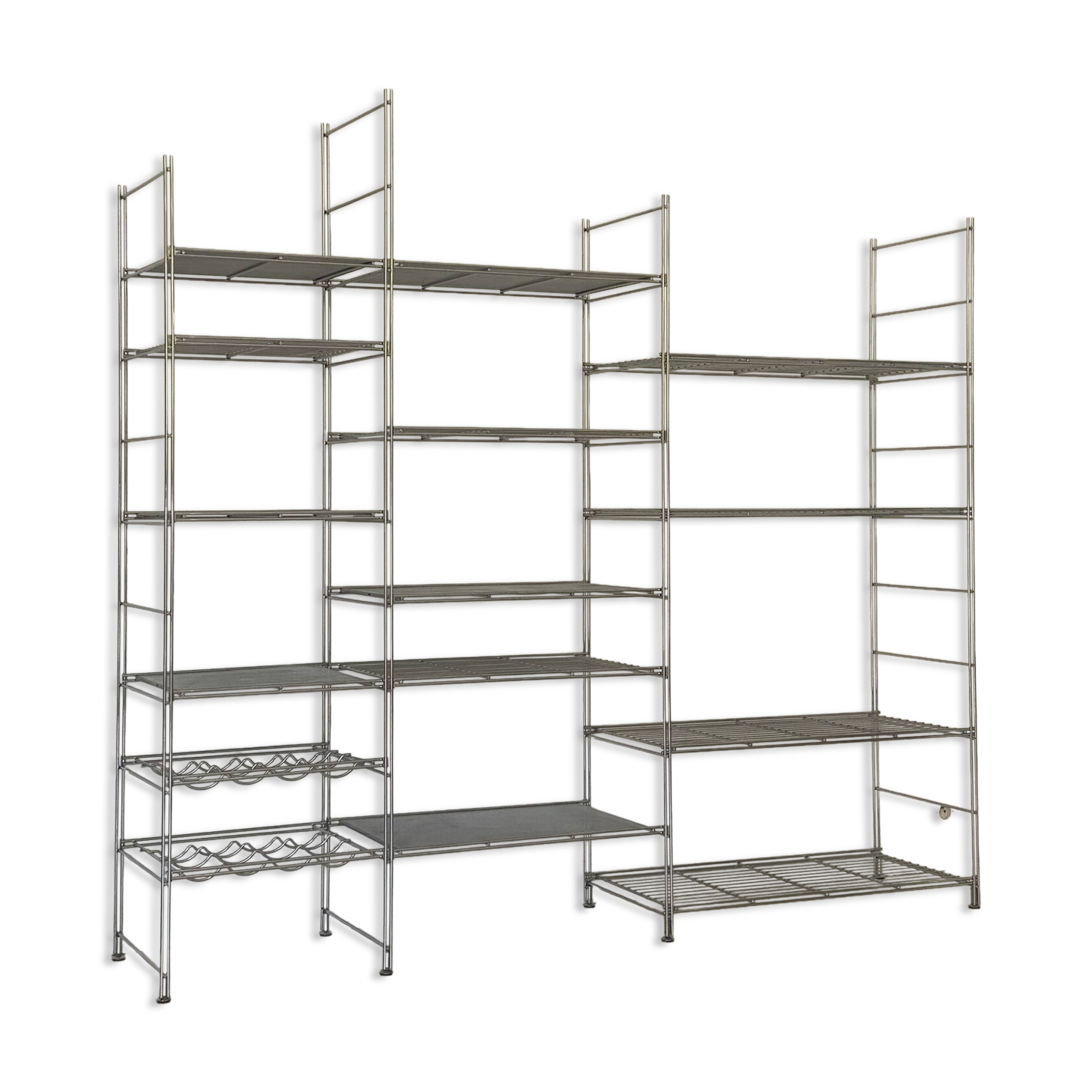 Modular chrome metal shelf