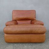 Vintage loft leather armchair DUVIVIER