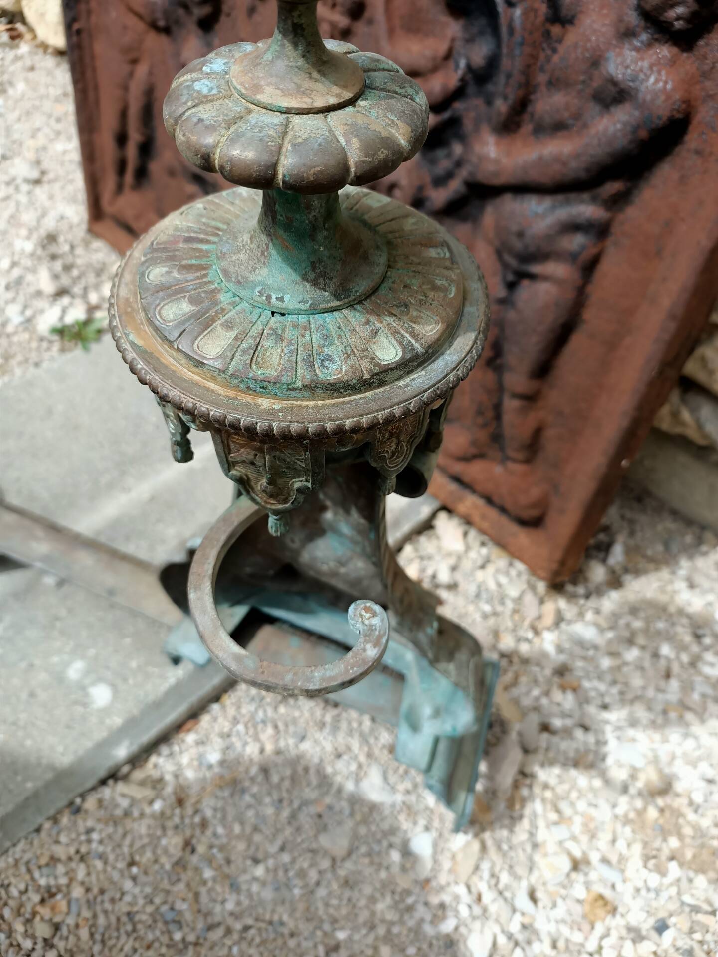 Large Front Fireplace Bronze 49cm 11kg - Marked DB 539 - Bar 113cm